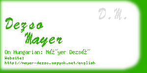 dezso mayer business card